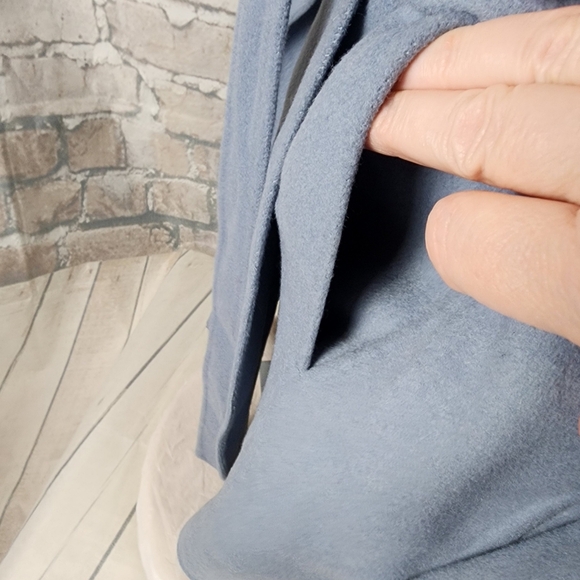 Tahari Marla Powder Blue Handmade Double Face Wool Wrap Coat Size Medium - Picture 7 of 12